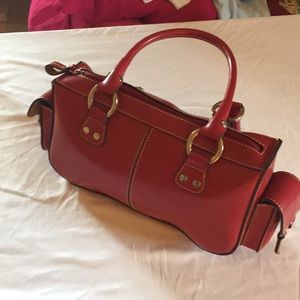 New Bass red purse handbag with handles